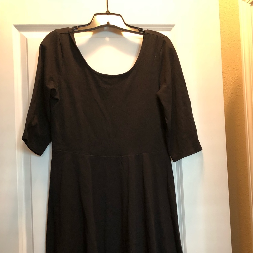 Solid Black Skater Style Dress from Express